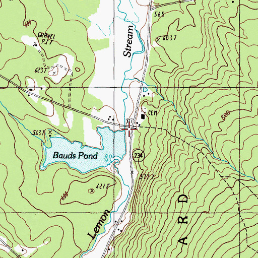 Topographic Map of Bauds Pond Dam, ME
