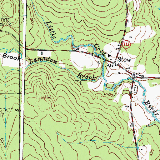 Topographic Map of McDonough Brook, ME