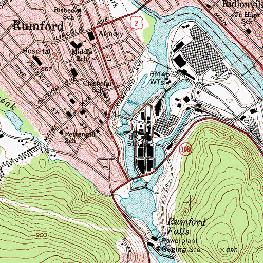 Topographic Map of Androscoggin River Reservoir, ME