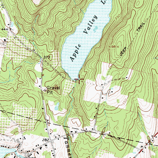 Topographic Map of Apple Valley Lake Dam, ME