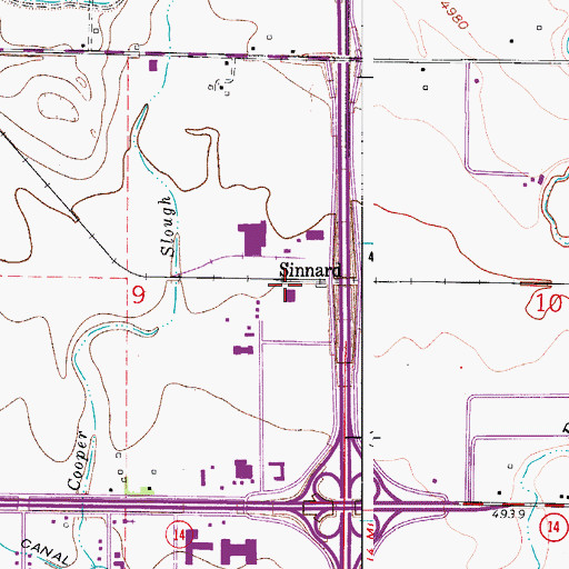 Topographic Map of Sinnard, CO