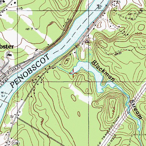 Topographic Map of Blackman Stream Dam Number 1, ME