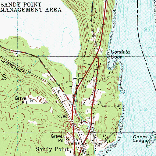 Topographic Map of Stowers Meadow Dam, ME