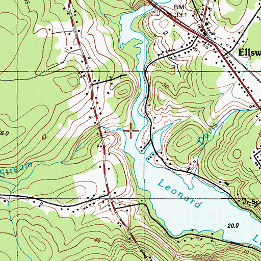 Topographic Map of Ellsworth Water Company Dam, ME