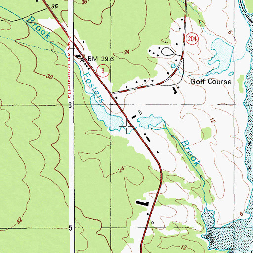 Topographic Map of Fosters Pond Dam, ME