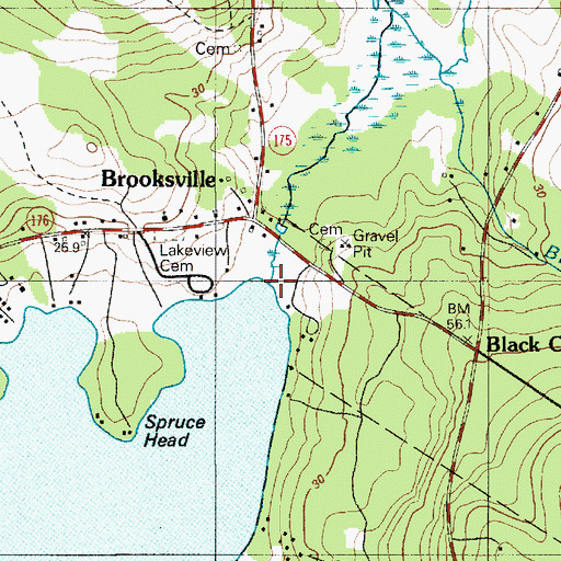 Topographic Map of Walker Pond Dam, ME