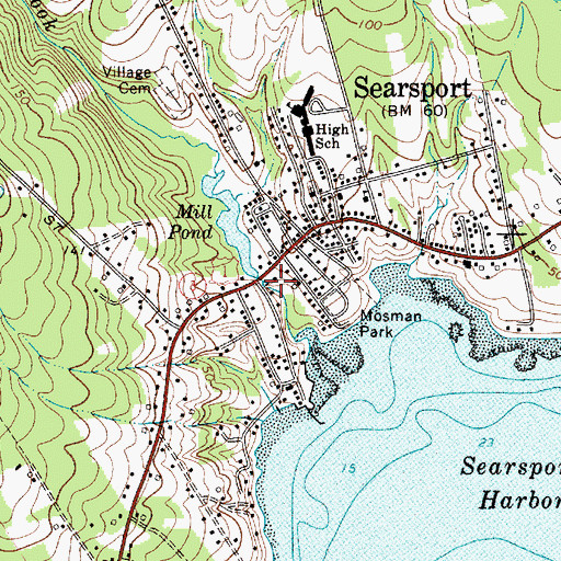 Topographic Map of Mill Brook Dam, ME