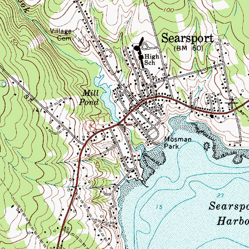 Topographic Map of Mill Brook, ME