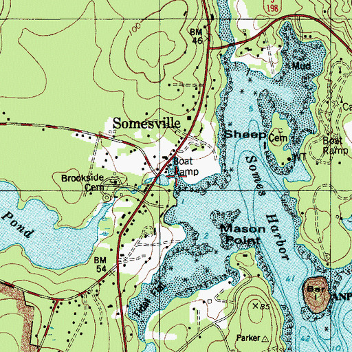 Topographic Map of Somes Pond Outlet Dam, ME