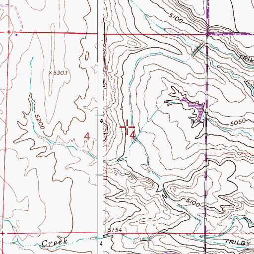 Topographic Map of Trilby Lateral, CO