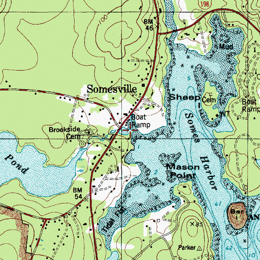 Topographic Map of Somes Pond Outlet, ME