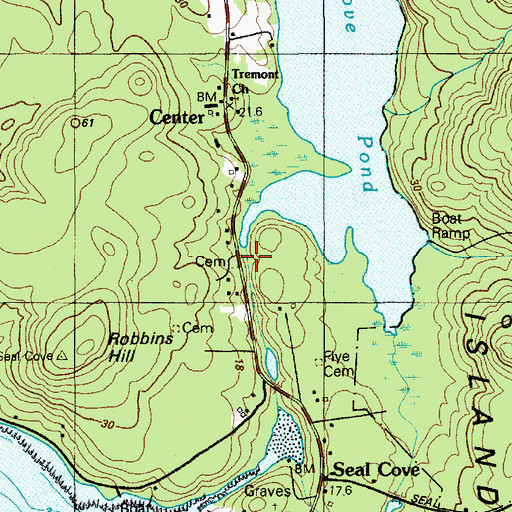 Topographic Map of Seal Cove Dam, ME