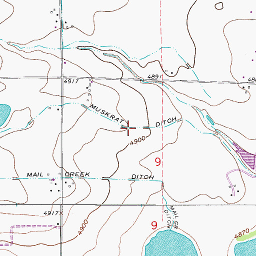 Topographic Map of Muskrat Ditch, CO