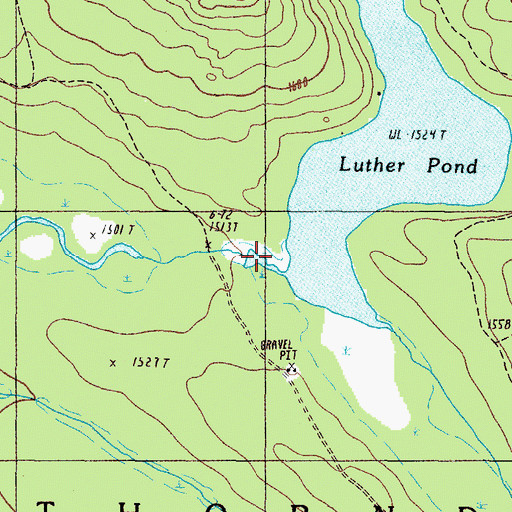 Topographic Map of Luther Pond Dam, ME