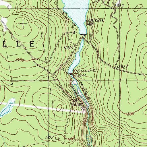 Topographic Map of Penstock Dam, ME