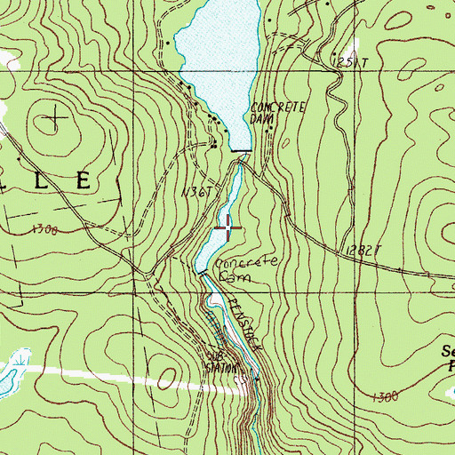 Topographic Map of Big Wilson Stream Reservoir, ME