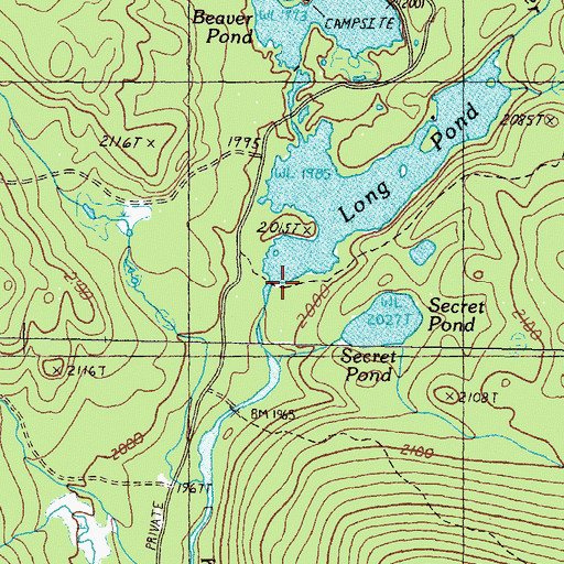 Topographic Map of Long Pond Dam, ME