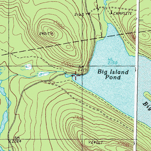 Topographic Map of Big Island Pond Dam Number 4, ME
