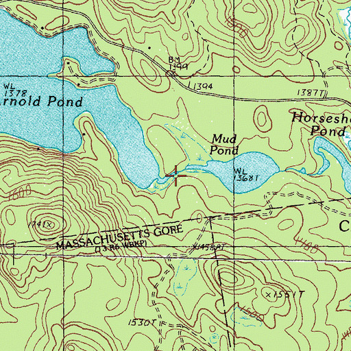 Topographic Map of Arnold Pond Dam, ME
