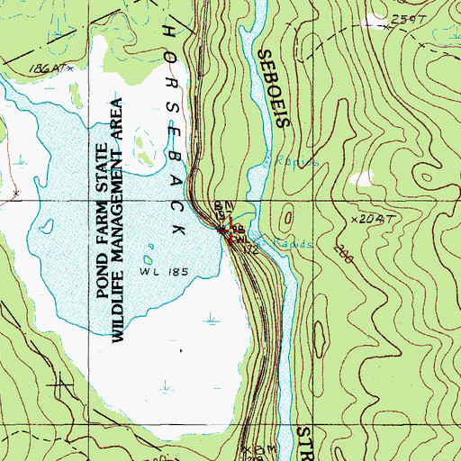 Topographic Map of Pond Farm Pond Dam, ME