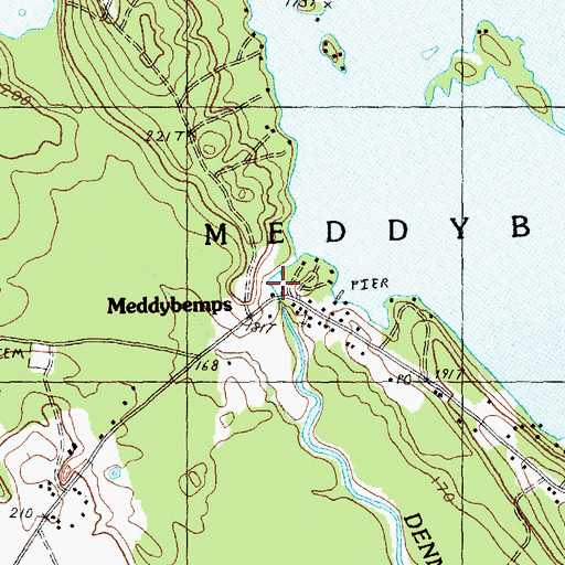Topographic Map of Meddybemps Lake Canal Dam, ME