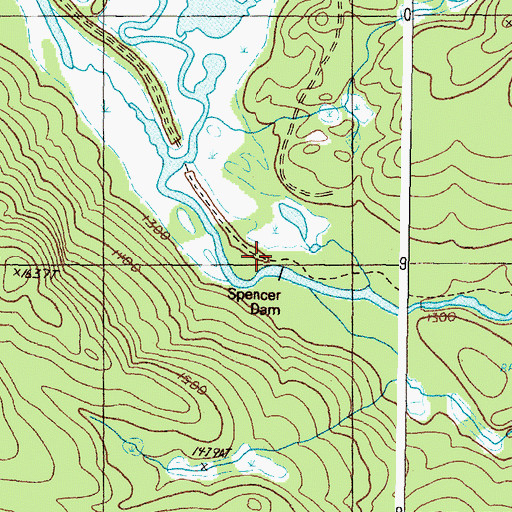 Topographic Map of Spencer Stream, ME