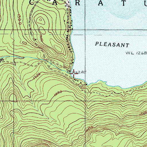 Topographic Map of Pleasant Pond Dam, ME