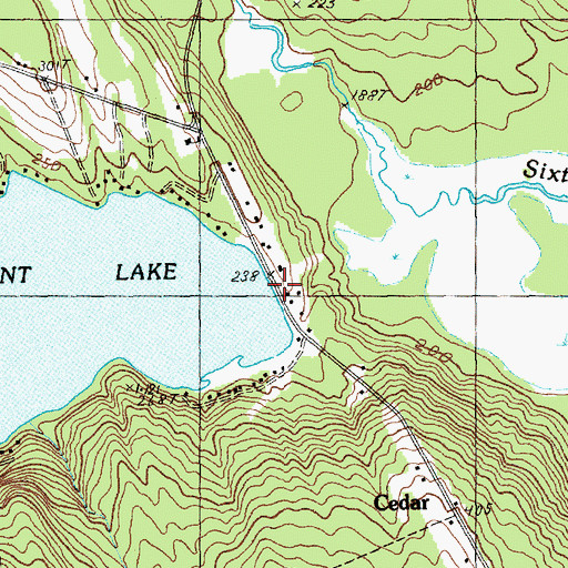 Topographic Map of Pleasant Lake Dam, ME