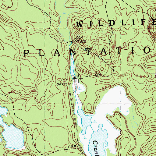 Topographic Map of Cranberry Inlet Dam, ME
