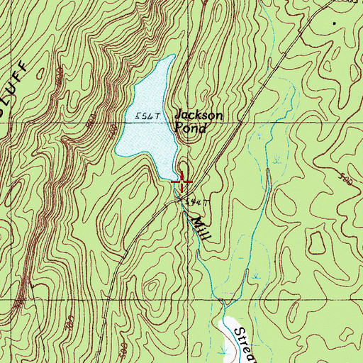 Topographic Map of Mill Stream Dam, ME