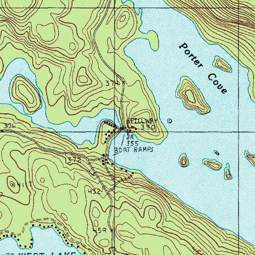Topographic Map of Nicatous Lake Dam, ME