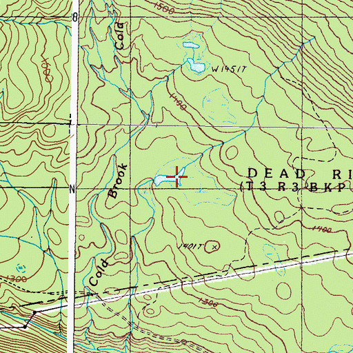 Topographic Map of Cold Brook, ME