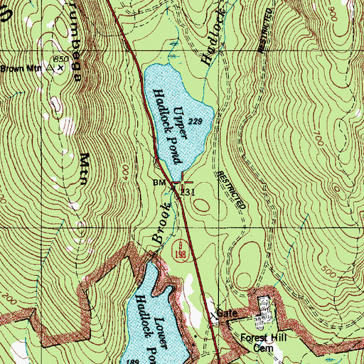 Topographic Map of Hadlock Upper Dam, ME