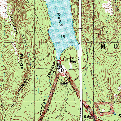 Topographic Map of Water Company Dam, ME