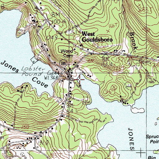 Topographic Map of Jones Pond Dam, ME
