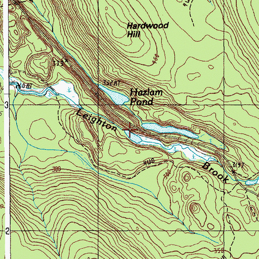 Topographic Map of Leighton River Dam, ME