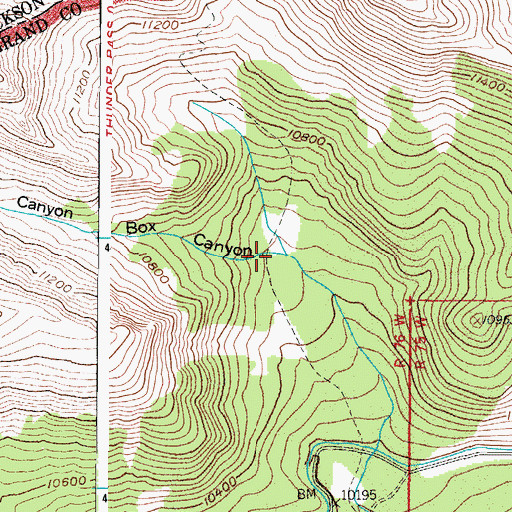 Topographic Map of Box Canyon, CO