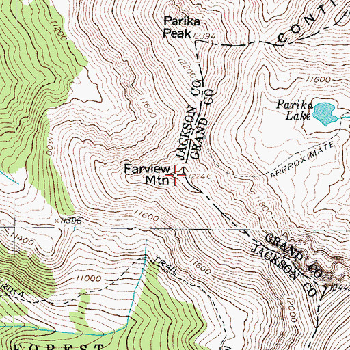 Topographic Map of Farview Mountain, CO