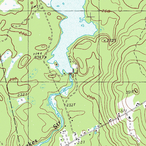 Topographic Map of Chain Lake Dam, ME