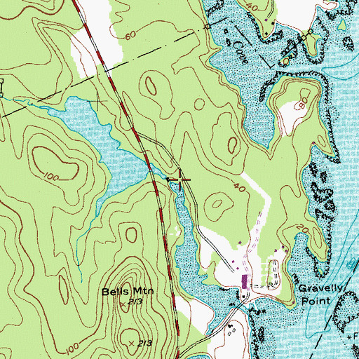 Topographic Map of Whiting Bay Dam, ME
