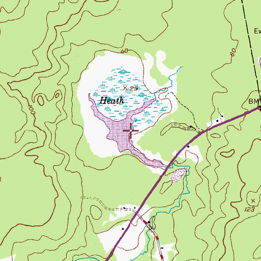 Topographic Map of East Steuben Pond, ME