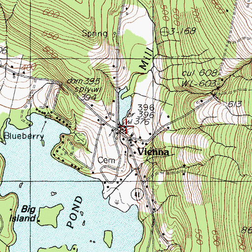 Topographic Map of Mill Pond Dam, ME