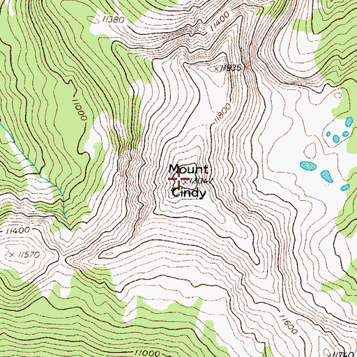 Topographic Map of Mount Cindy, CO
