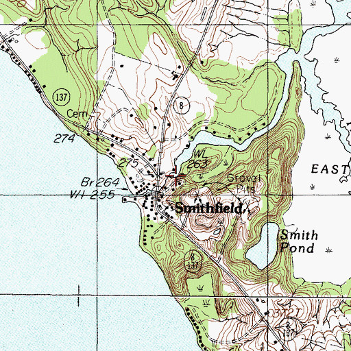 Topographic Map of East Pond, ME