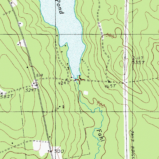 Topographic Map of Fahi Pond Dam, ME
