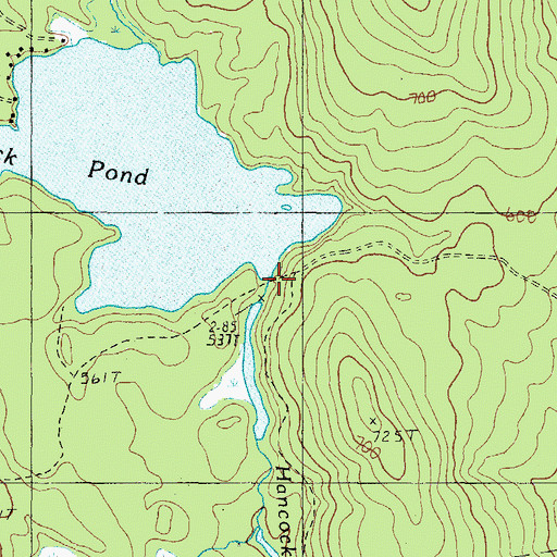 Topographic Map of Hancock Pond Dam, ME