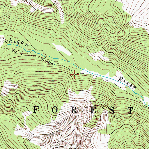 Topographic Map of Michigan River Trail, CO