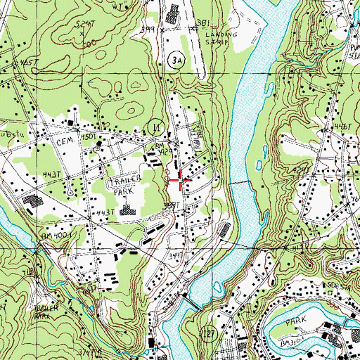 Topographic Map of Franklin Falls Dam, NH