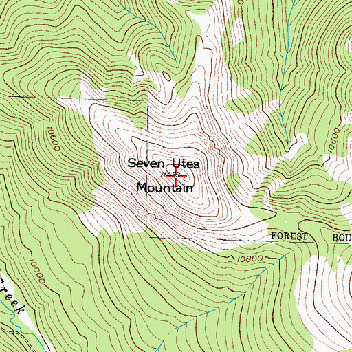 Topographic Map of Seven Utes Mountain, CO