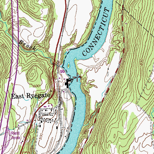 Topographic Map of Ryegate Paper Company Dam, NH